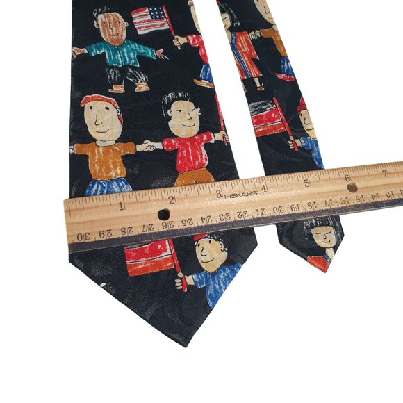 Steven Harris Handmade Novelty Tie School Teacher Figures Patriotic Coloring Boo - Picture 3 of 5